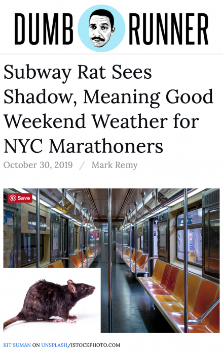 2019 NYC Marathon - Subway Rat